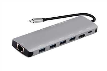 10 in 1 Type-C hub with 3*USB3.0+1*USB C+1*USB2.0+1*LAN+1*PD+1*Micro SD+1*SD+1*HDMI