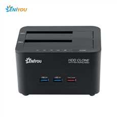 2 Bay hdd clone docking station + 2 Port USB3.0 Hub+ 1 Port Quick charge with 12V/3A power adapter