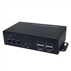 HDMI 2.0  2port Dual Monitor KVM Switch 2 in 1 out+4 Port USB