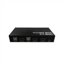 HDMI 2.0  KVM Switch 2 in 1 Out With 1 USB (Keyboard Shortcut+Wired Remote)