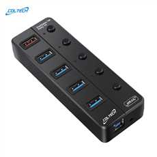 USB 3.0 to 4 port USB3.0 HUB + 1 Port Quick Charge 2.1 A