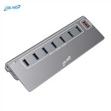 Aluminum 8 Port USB3.0 HUB(7 Port USB 3.0 HUB + 1 Port quick charge 2.1A)